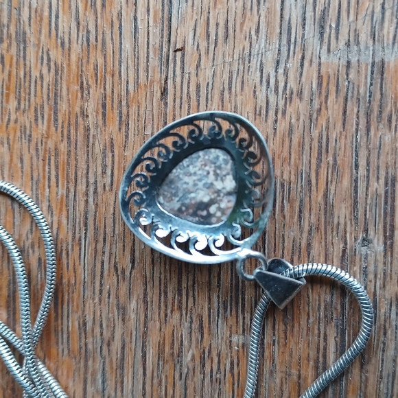 Mexican Fire Opal and silver chain - Picture 6 of 11